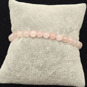 Rose Quartz Pink Crystal Natural Stone Beaded Stretch Bracelet